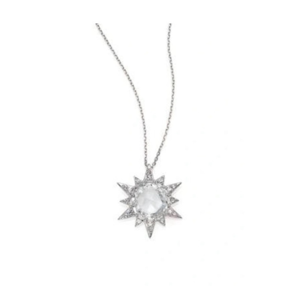 Anzie white sapphire and topaz silver necklace